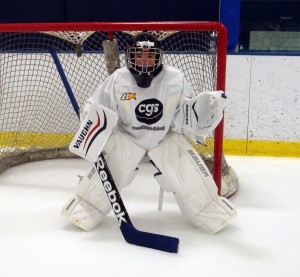 A young goalie at our camp at Richfield.